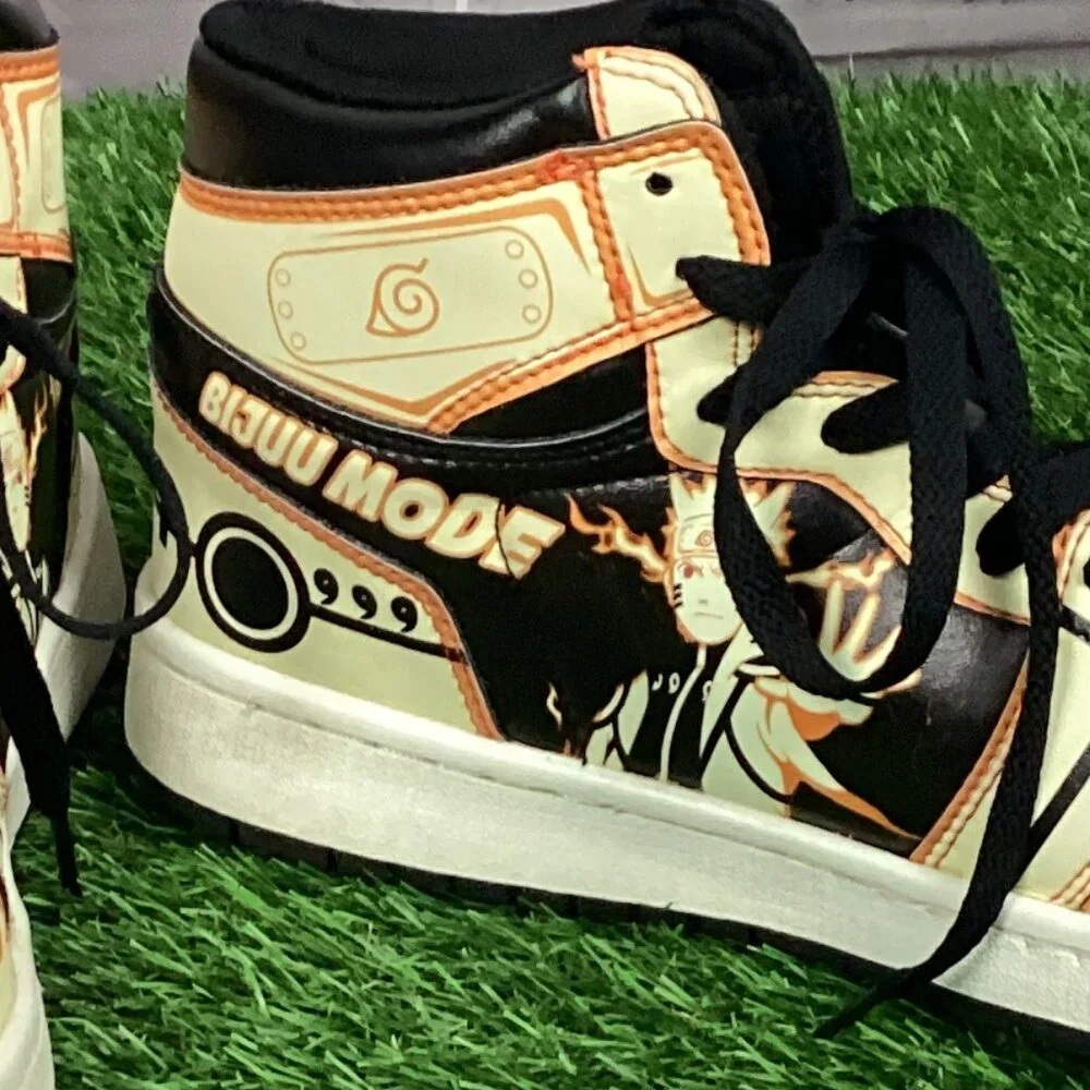 Nine-Tails Chakra Mode Ninja Shippuden Mid 1 Basketball Shoes 42
